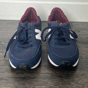 New Balance 410 Blue Lace-Up Plaid Lined Athletic Running Sneakers Womens Size 7